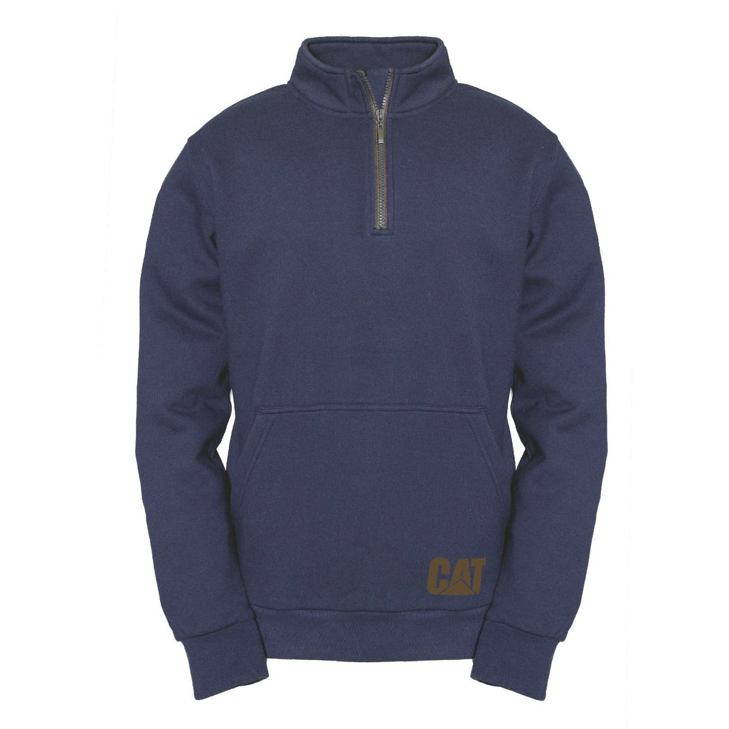 Caterpillar Ag 1/4 Zip Pull Over Jumper Fleeces Férfi Kék | 2568-BSNAH