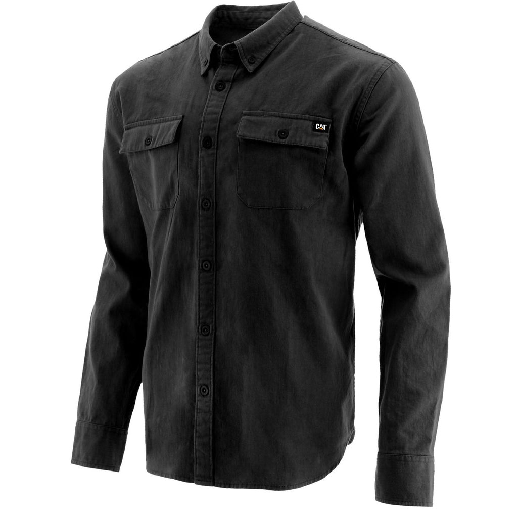 Caterpillar Button Up L/S Ingek Férfi Fekete | 0524-UNPTS