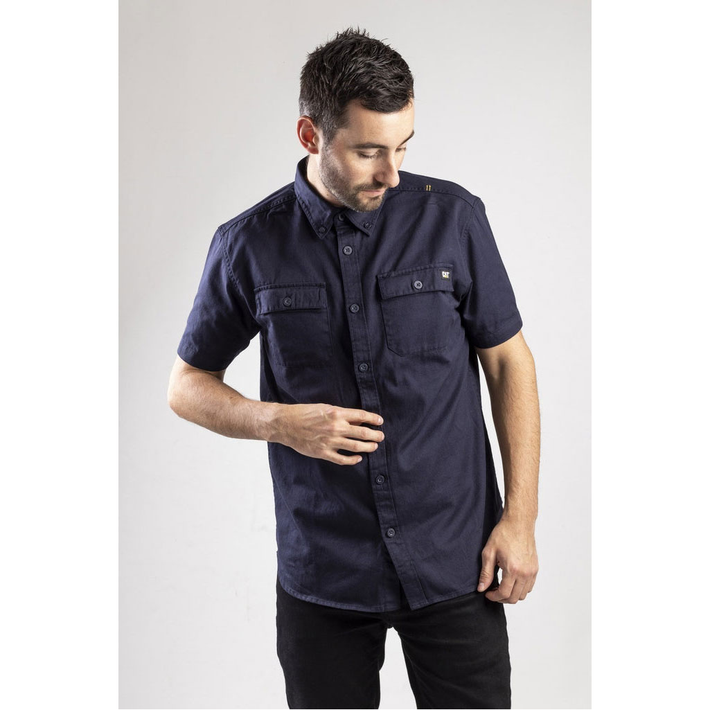 Caterpillar Button Up S/S Ingek Férfi Sötétkék | 9538-MHGAD