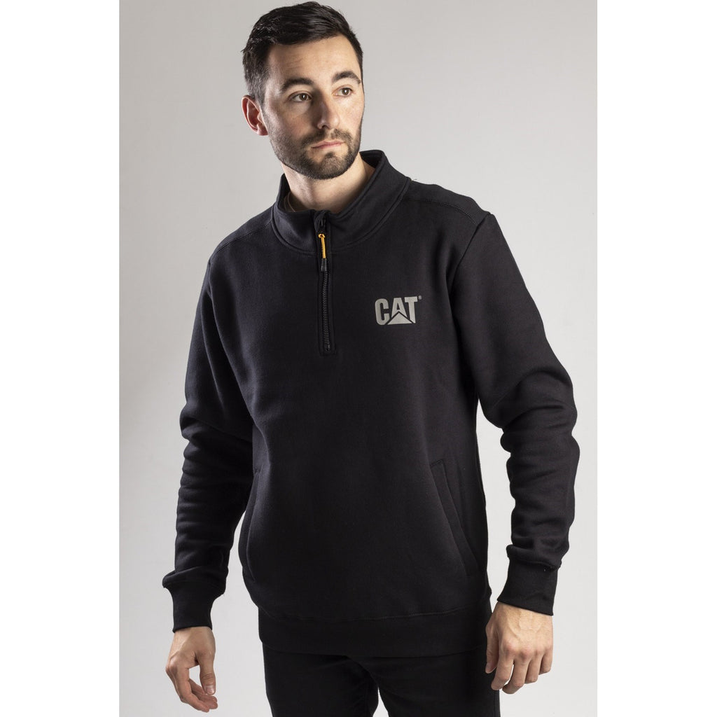 Caterpillar Canyon 1/4 Zip Pulóverek Férfi Fekete | 4763-MJKBG