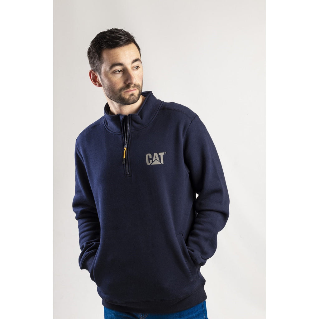 Caterpillar Canyon 1/4 Zip Pulóverek Férfi Sötétkék | 8170-JFYPG