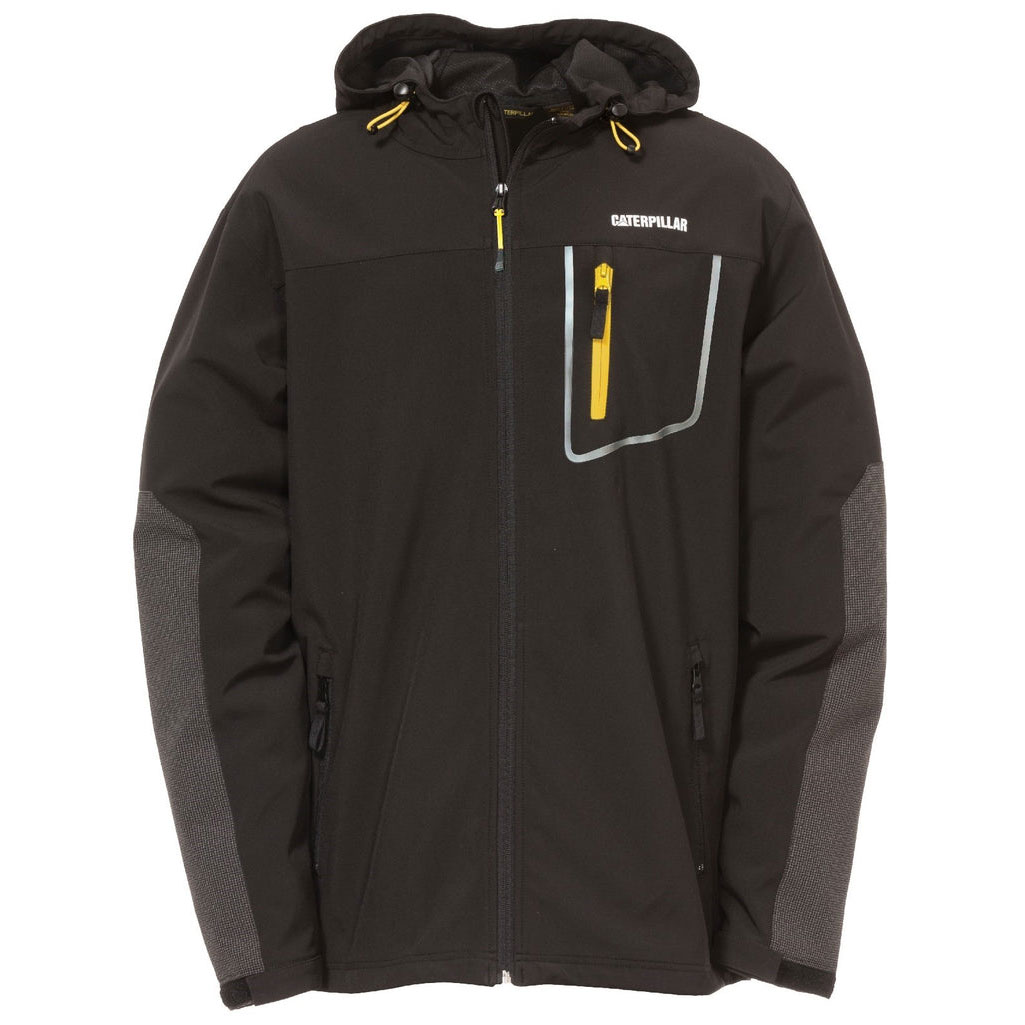 Caterpillar Capstone Csuklyás Soft Shell Kabát Férfi Fekete | 6301-WLRVT