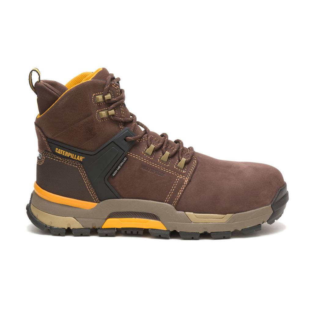 Caterpillar Cat Edge Waterproof Nano Toe Munkabakancs Férfi Kávé | 1798-GXTDL