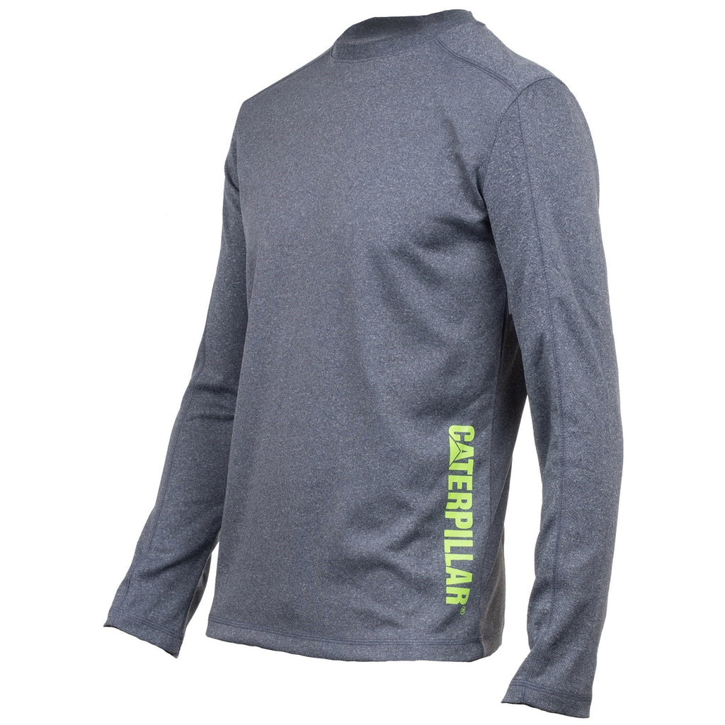 Caterpillar Coolmax Long Sleeve Heather Póló Férfi Sötétkék | 3915-NRDLA