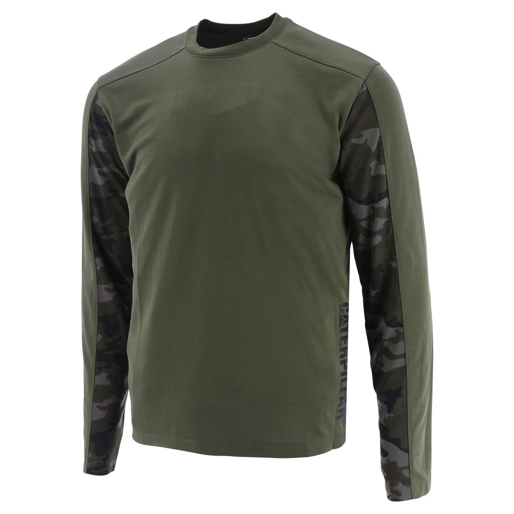 Caterpillar Coolmax Long Sleeve Póló Férfi Camo | 2761-IGFAX