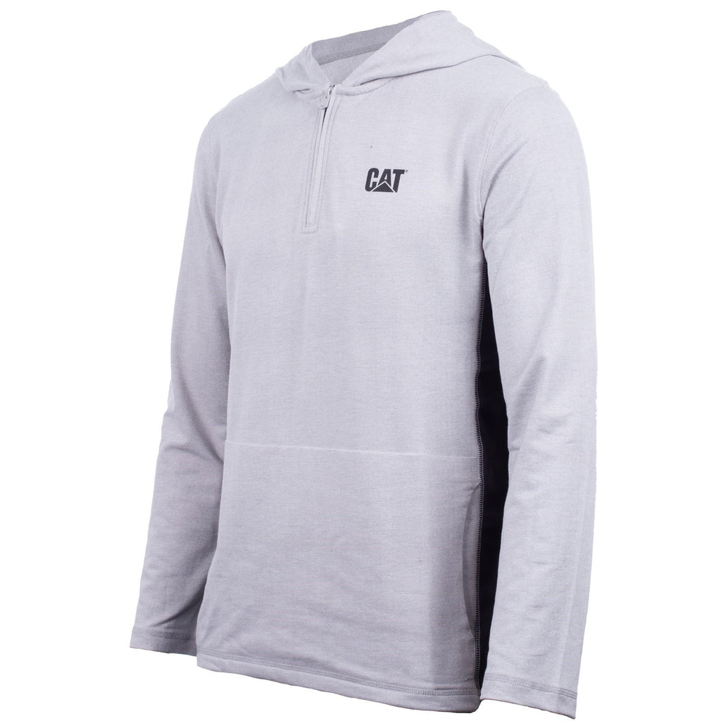 Caterpillar Coolmax Quarter Zip Hoodie Heather Pulóverek Férfi Szürke | 8295-EBNGK