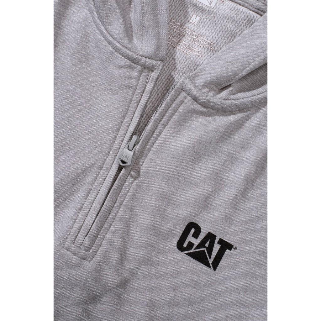 Caterpillar Coolmax Quarter Zip Hoodie Heather Pulóverek Férfi Szürke | 8295-EBNGK