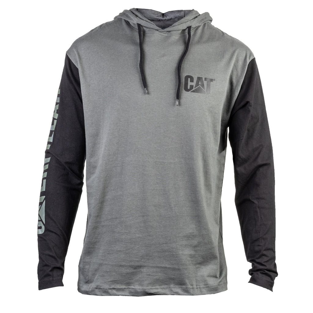 Caterpillar Csuklyás Long Sleeve Póló Férfi Sötétszürke | 7869-CPVSR