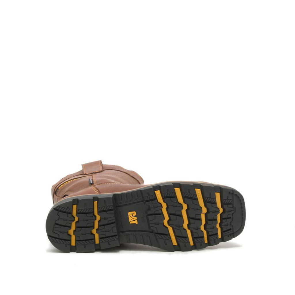 Caterpillar Cylinder Waterproof Composite Toe Csizma Pull-On Férfi Barna | 3952-FGXED