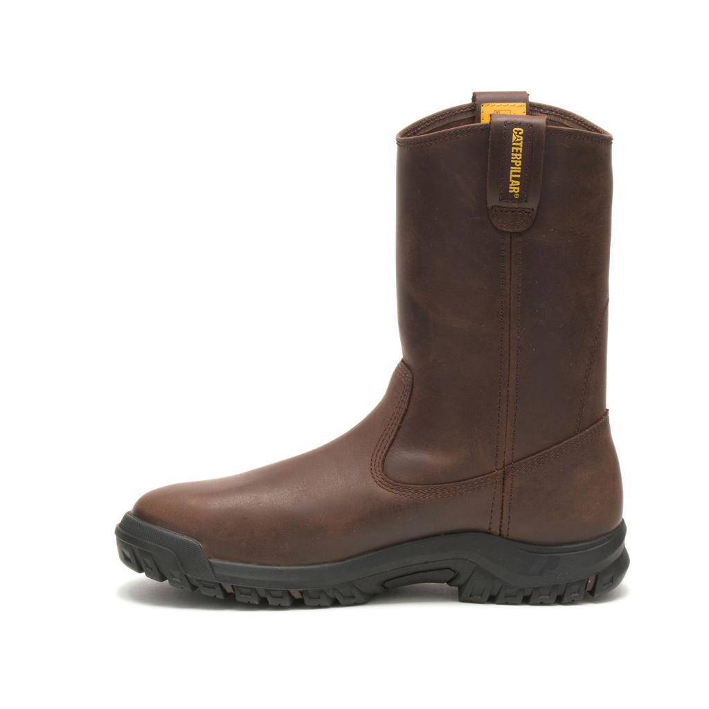 Caterpillar Drawbar Steel Toe Slip On Férfi Barna | 6597-LNHJV