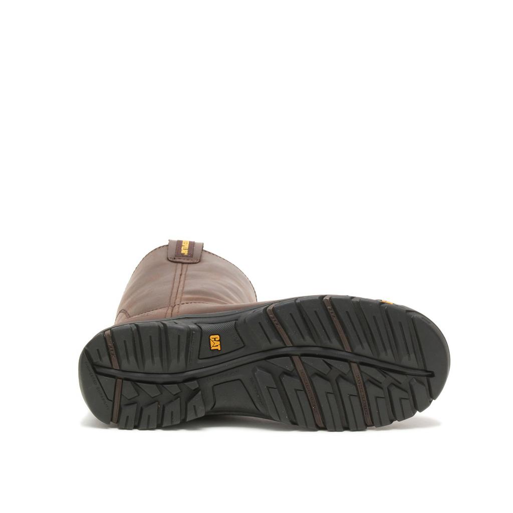 Caterpillar Drawbar Steel Toe Slip On Férfi Barna | 6597-LNHJV