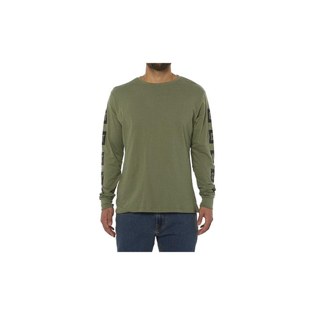 Caterpillar Earth L/S Grafika T-Shirts Férfi Zöld | 4027-LDFJU