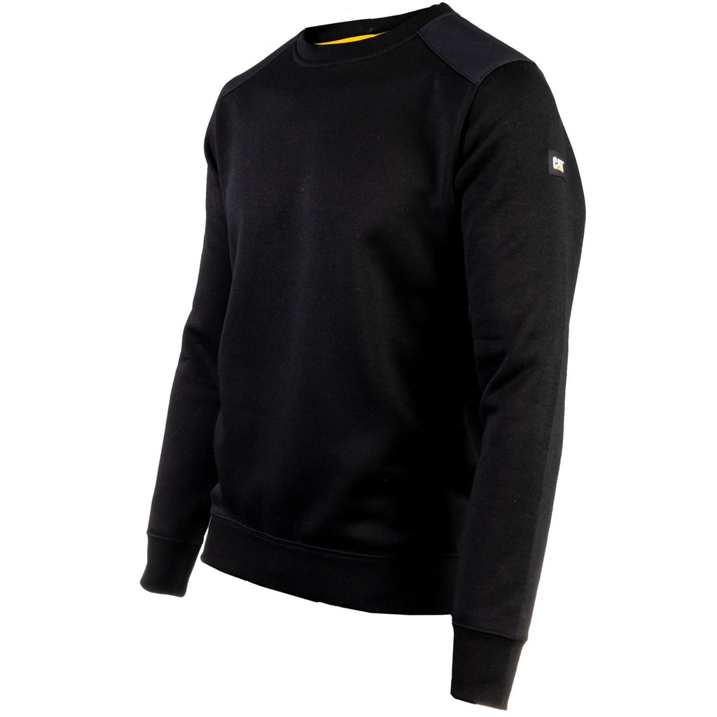 Caterpillar Essentials Crewneck Pulóverek Férfi Fekete | 2598-OLFTK