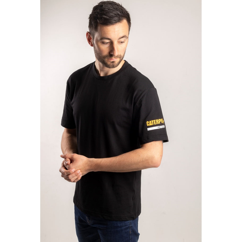 Caterpillar Essentials S/S Póló Férfi Fekete | 5918-BXTHR