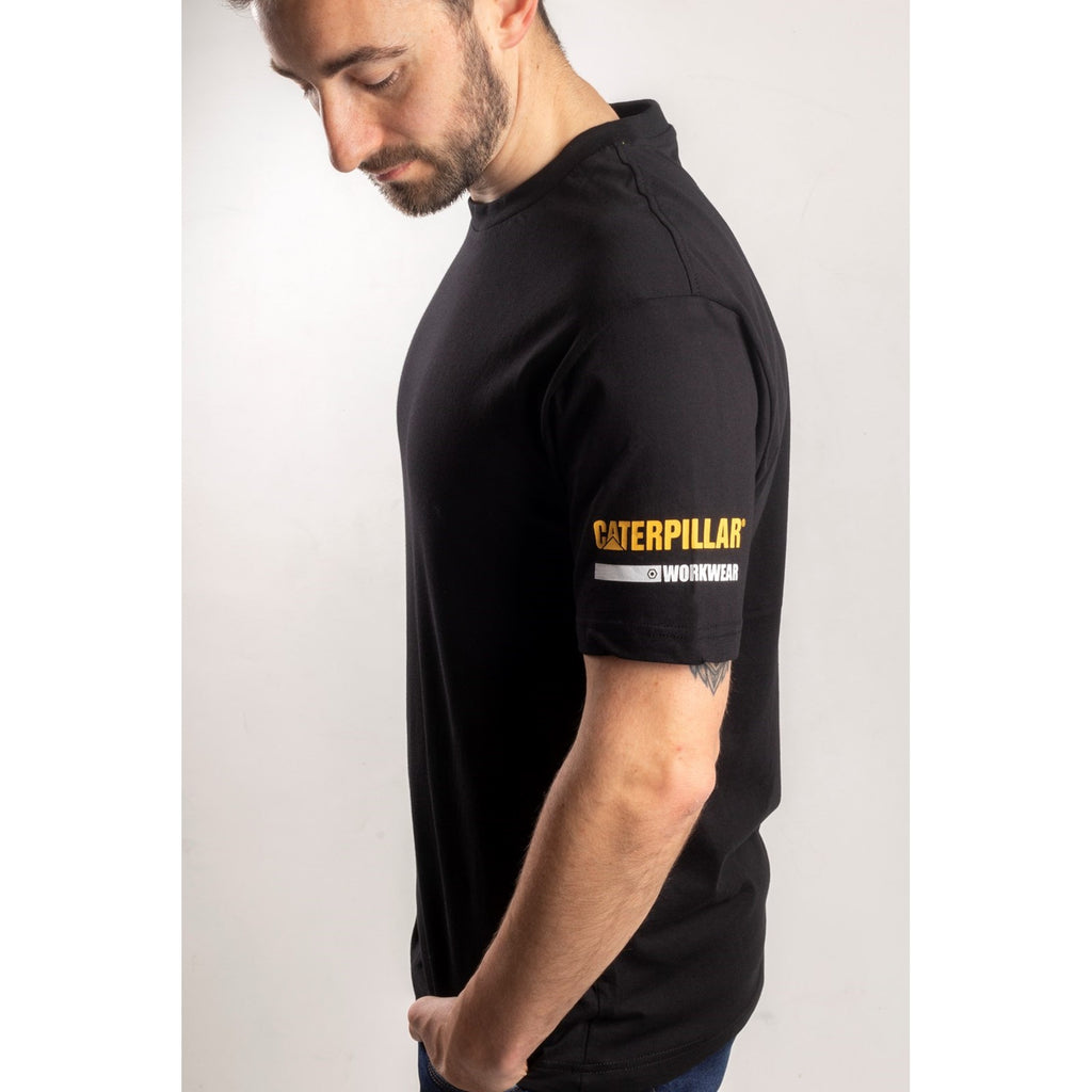 Caterpillar Essentials S/S Póló Férfi Fekete | 5918-BXTHR