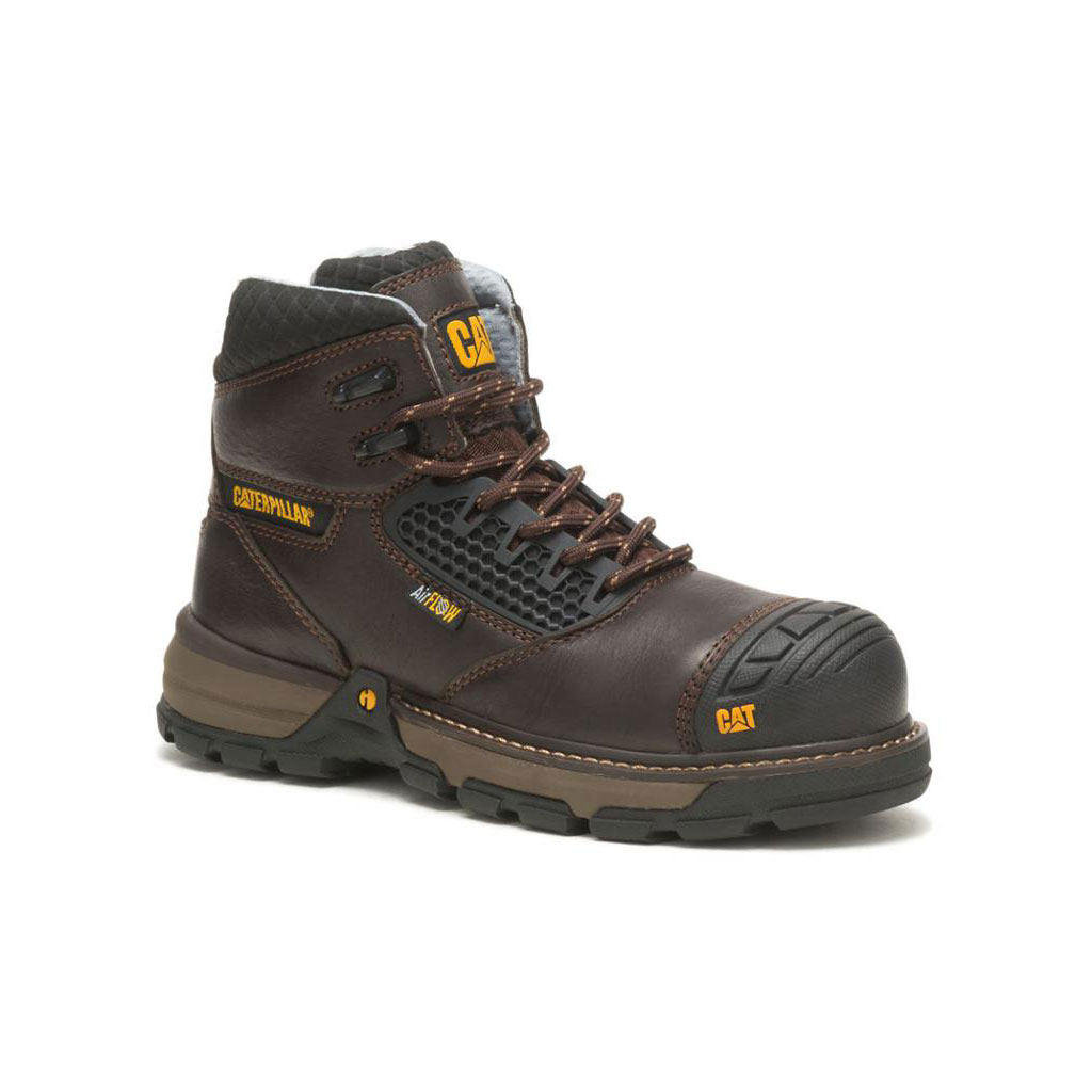 Caterpillar Excavator Superlite Cool Carbon Composite Toe Slip Resistant Footwear Női Sötétbarna | 4386-UYJKN