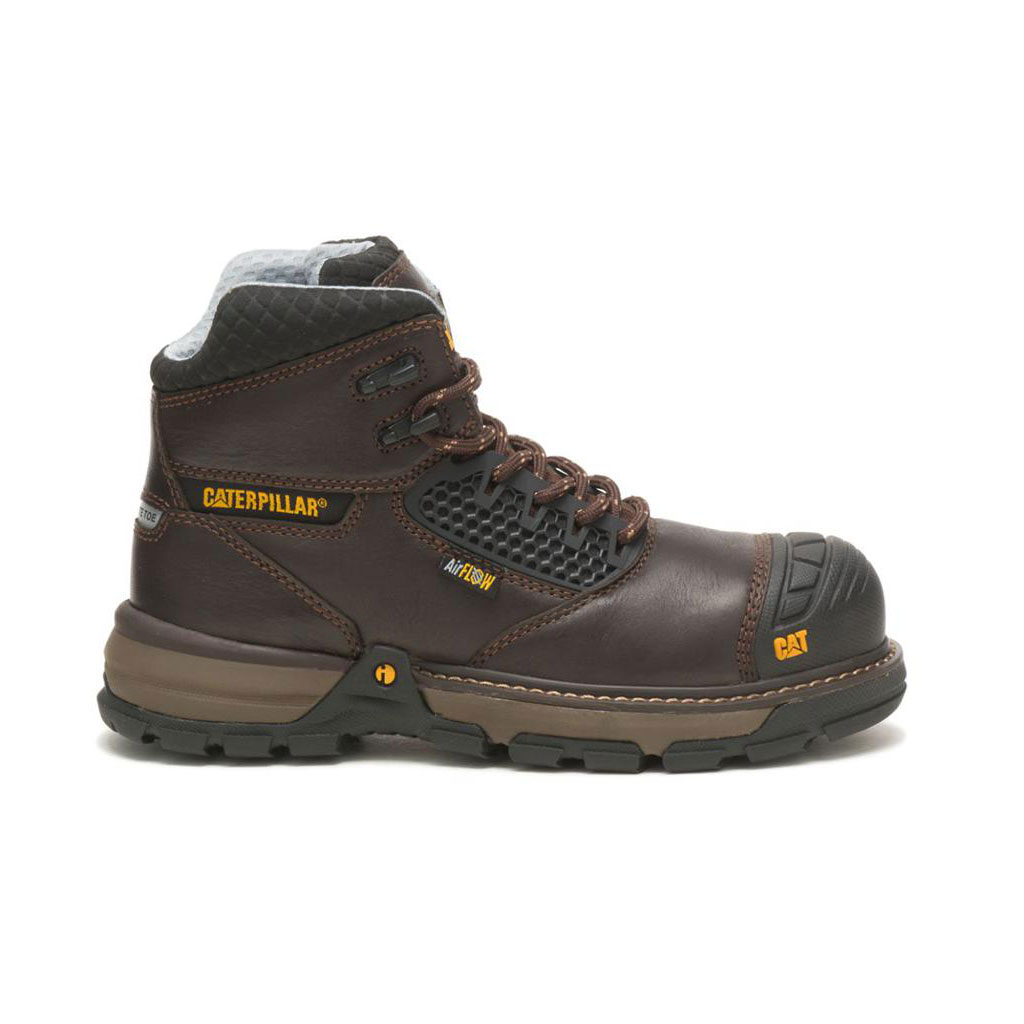 Caterpillar Excavator Superlite Cool Carbon Composite Toe Slip Resistant Footwear Női Sötétbarna | 4386-UYJKN