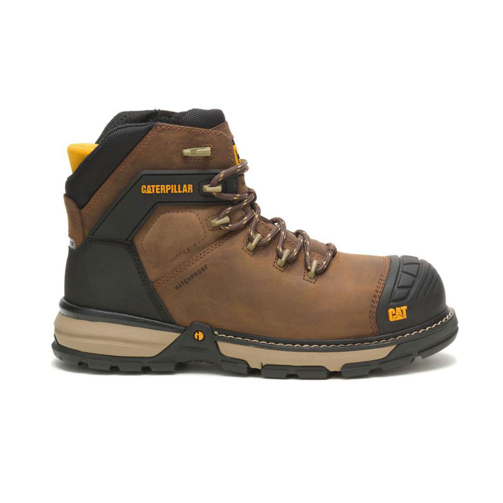 Caterpillar Excavator Superlite Waterproof Thinsulate™ Carbon Composite Toe Vízálló Bakancs Férfi Sötétbarna | 0482-BUSQJ