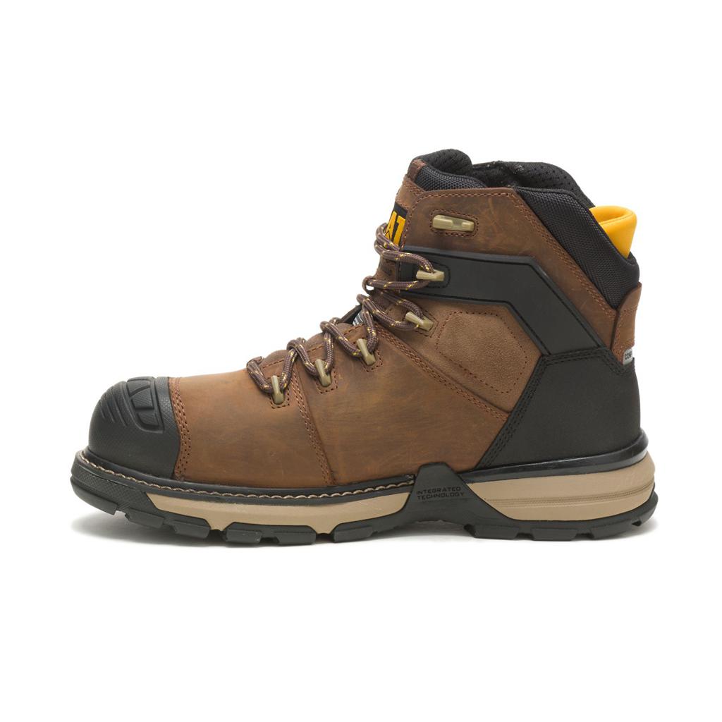 Caterpillar Excavator Superlite Waterproof Thinsulate™ Nano Toe Munkabakancs Férfi Sötétbarna | 2076-ZKWTN