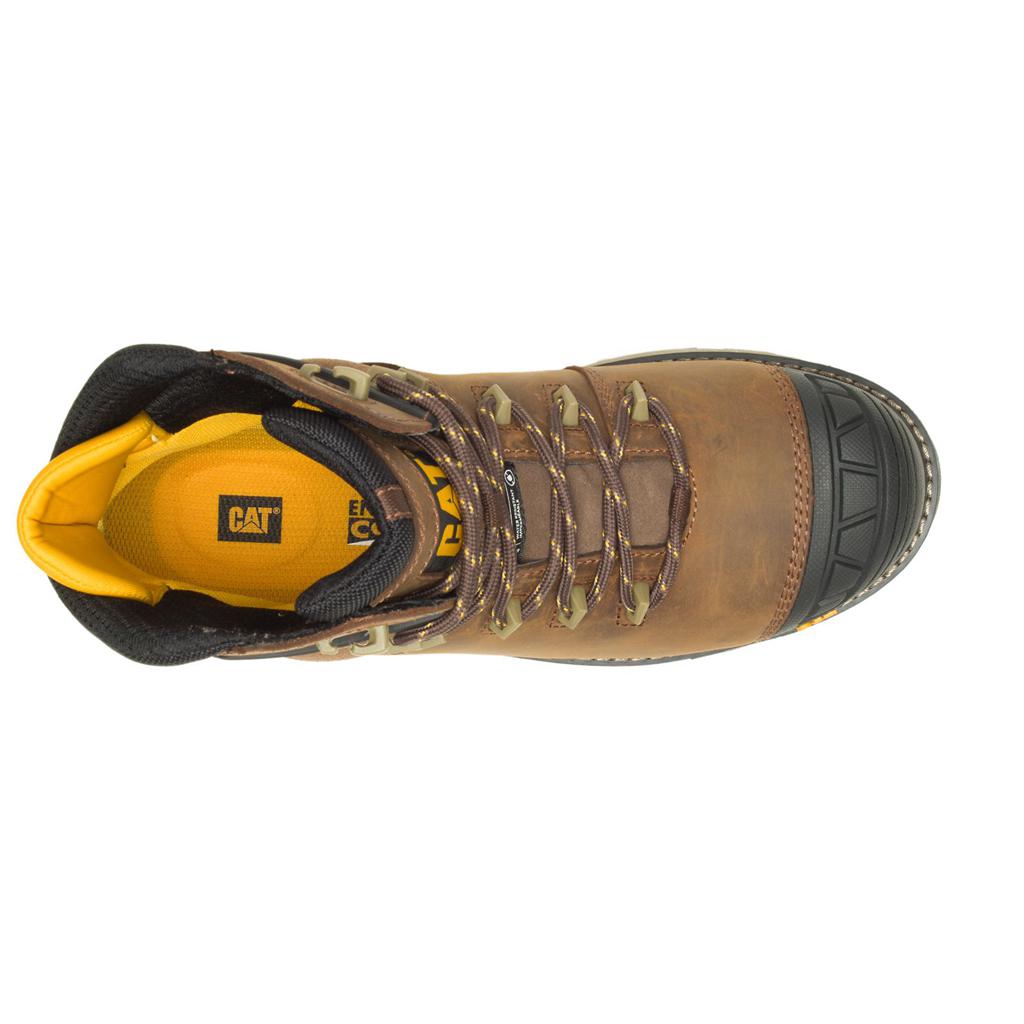 Caterpillar Excavator Superlite Waterproof Thinsulate™ Nano Toe Munkabakancs Férfi Sötétbarna | 2076-ZKWTN