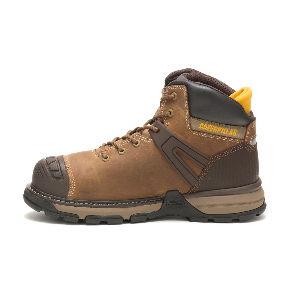 Caterpillar Excavator Superlite Waterproof Soft Toe Munkabakancs Férfi Sötétbézs | 2180-ADVKG