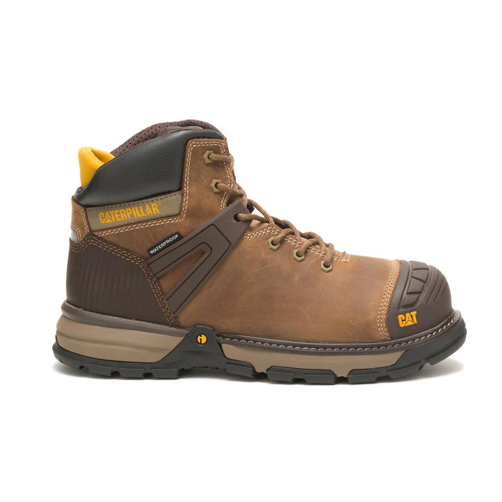 Caterpillar Excavator Superlite Waterproof Soft Toe Munkabakancs Férfi Sötétbézs | 2180-ADVKG