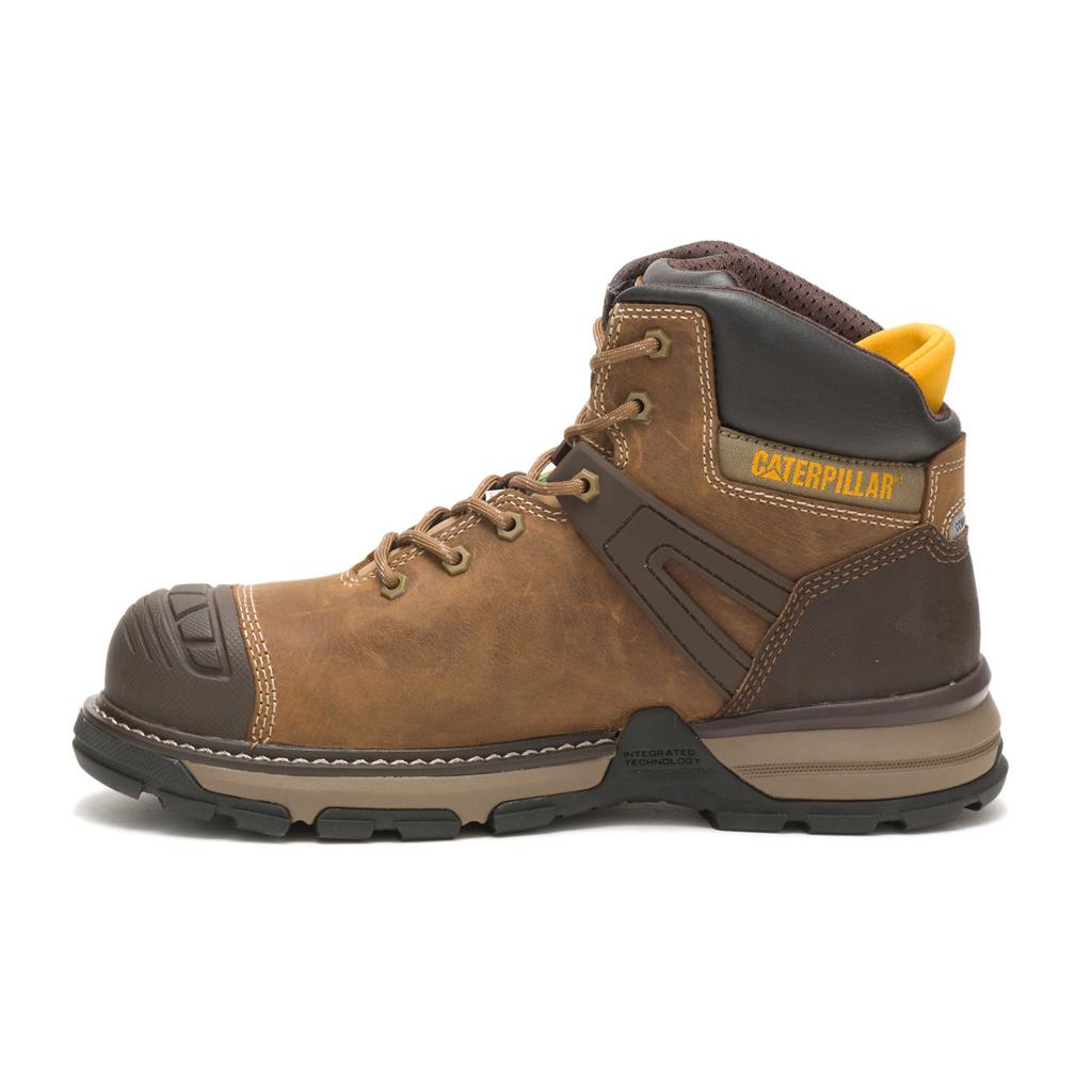 Caterpillar Excavator Superlite Waterproof Nano Toe Csa Munkabakancs Férfi Barna | 6147-SFJKE