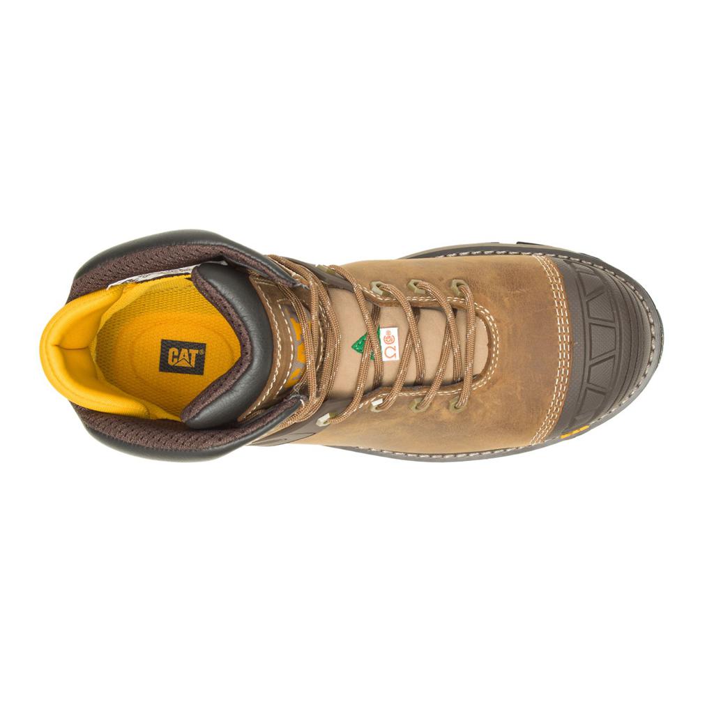 Caterpillar Excavator Superlite Waterproof Nano Toe Csa Munkabakancs Férfi Barna | 6147-SFJKE