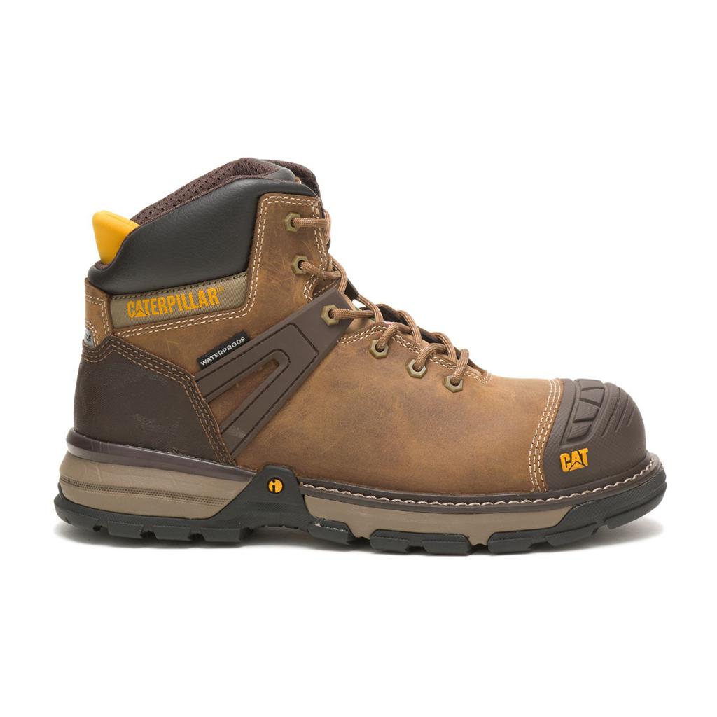 Caterpillar Excavator Superlite Waterproof Nano Toe Csa Munkabakancs Férfi Barna | 6147-SFJKE