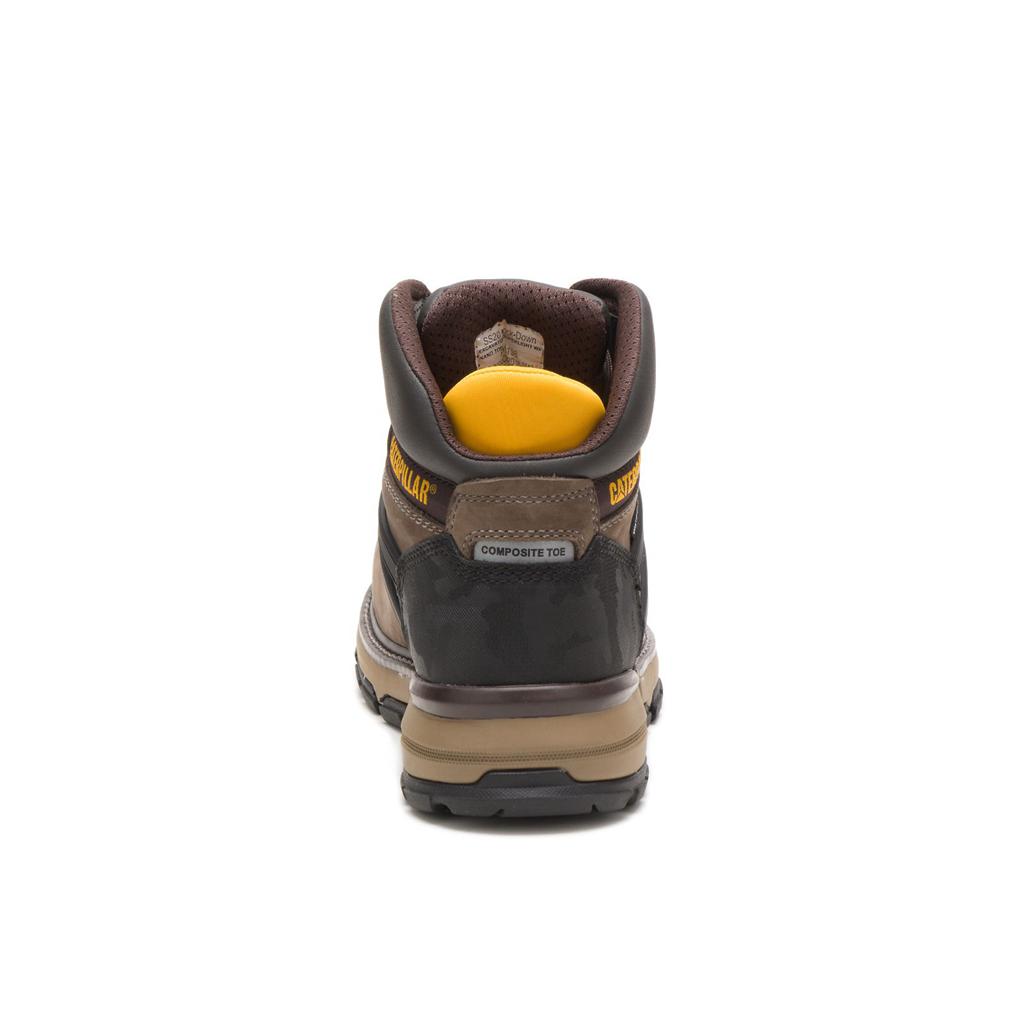 Caterpillar Excavator Superlite Waterproof Nano Toe Munkabakancs Férfi Brown/Black | 6348-CNYUE