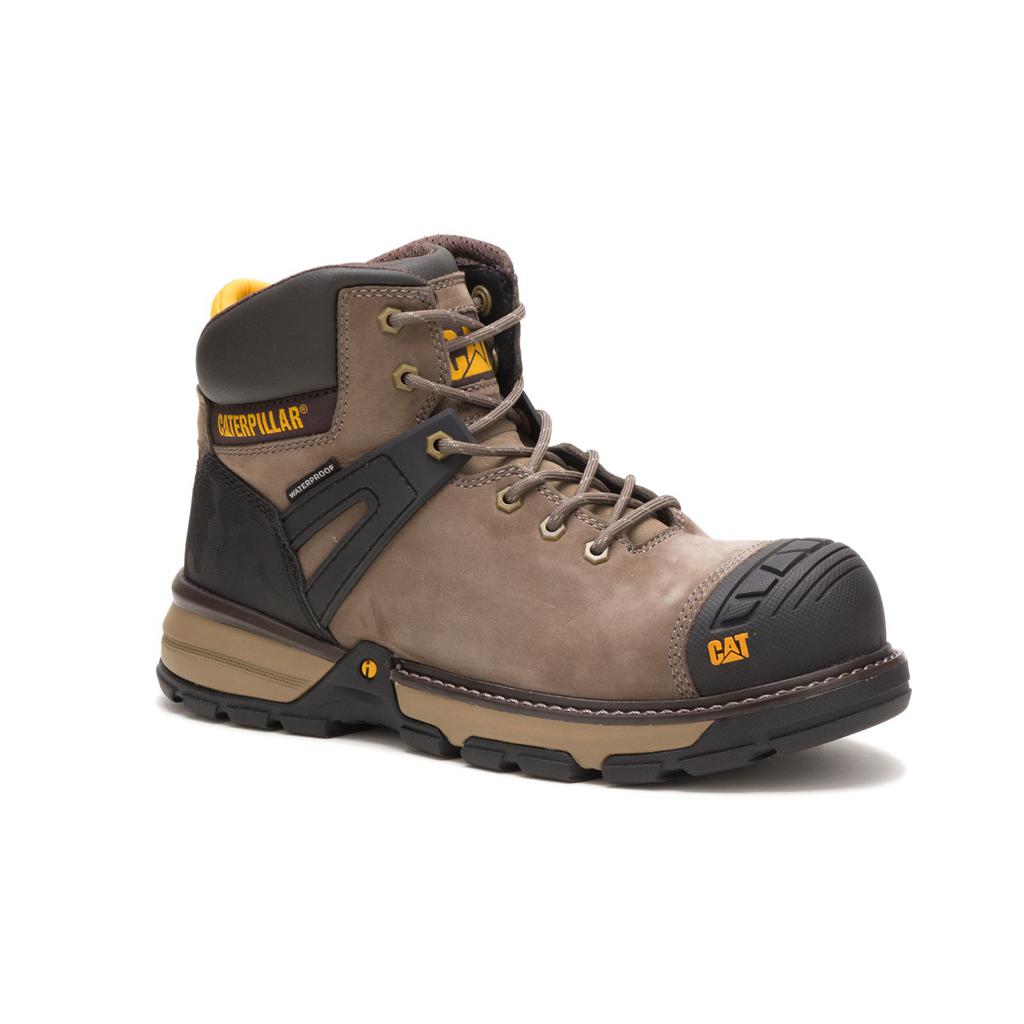 Caterpillar Excavator Superlite Waterproof Nano Toe Munkabakancs Férfi Brown/Black | 7936-UCEQD