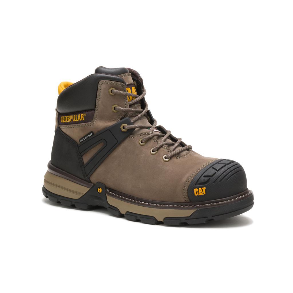 Caterpillar Excavator Superlite Waterproof Nano Toe Csa Munkabakancs Férfi Barna | 9214-AJVIU