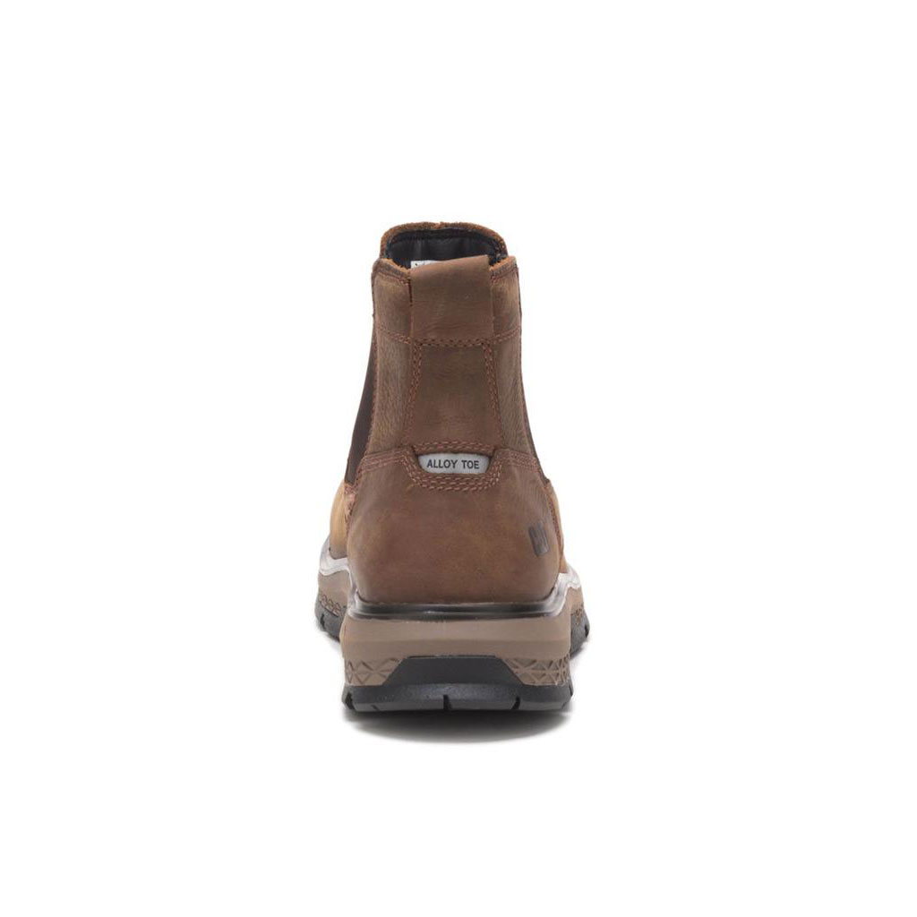 Caterpillar Exposition Chelsea Alloy Toe Csizma Pull-On Férfi Barna | 8375-XPOFQ