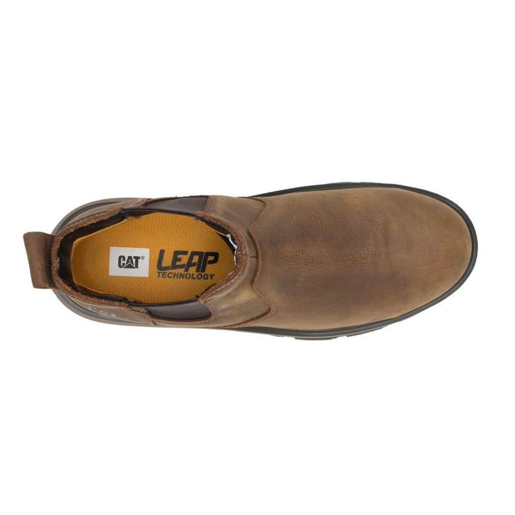 Caterpillar Exposition Chelsea Alloy Toe Csizma Pull-On Férfi Barna | 8375-XPOFQ