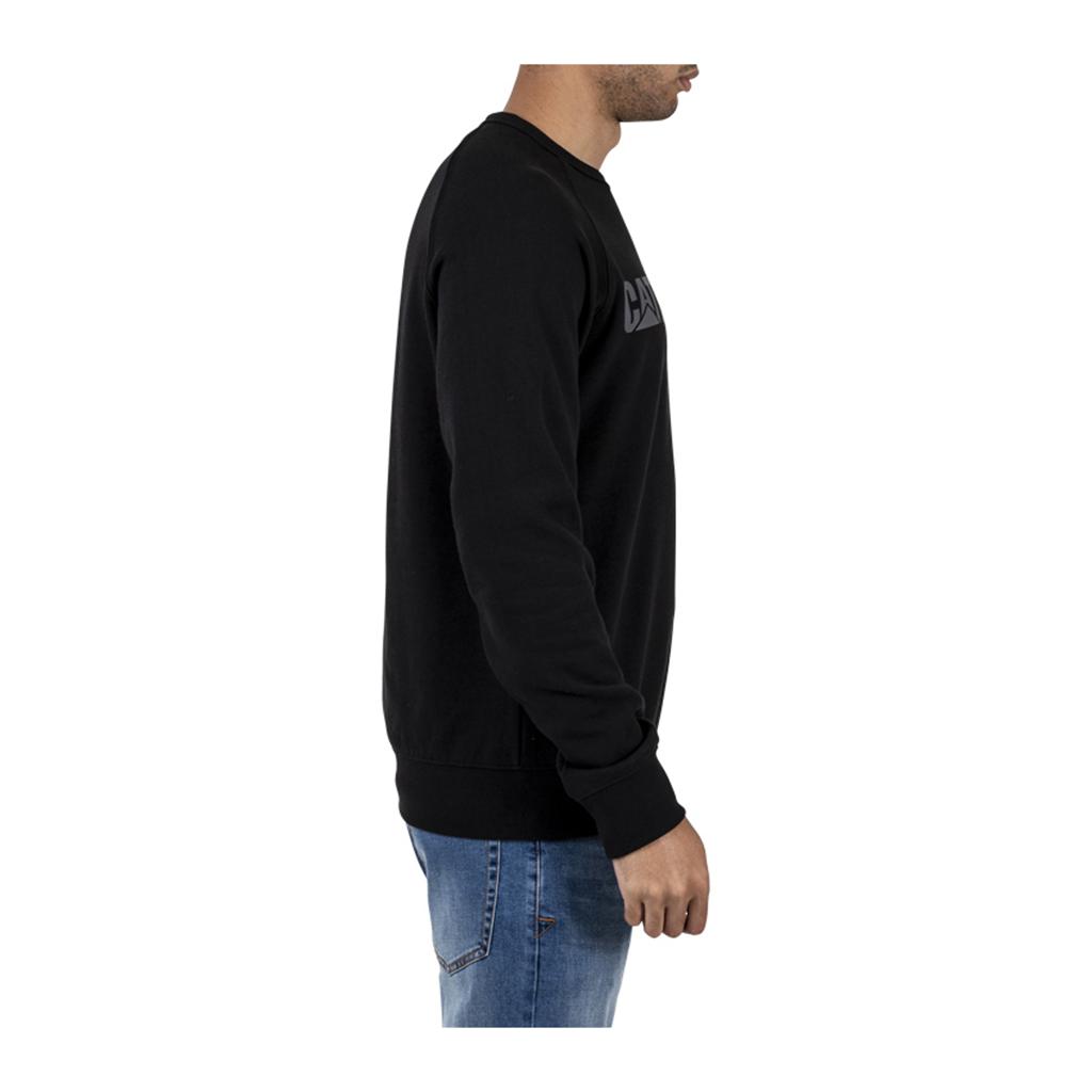 Caterpillar Foundation Crewneck Sweatshirt Pulóverek Férfi Fekete | 4235-ZIEAM