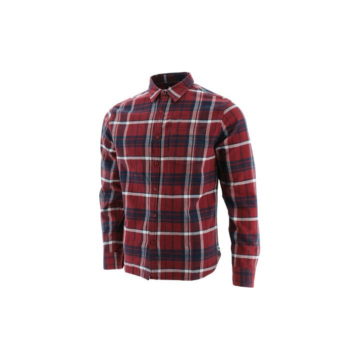 Caterpillar Foundation Flannel Long Sleeve Ingek Férfi Bordó | 0295-OTASX