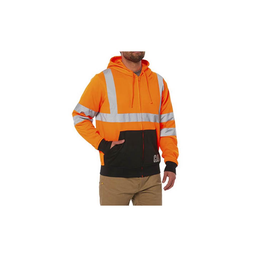 Caterpillar Hi Vis Full Zip Pulóverek Férfi Narancssárga | 3974-RWIPY