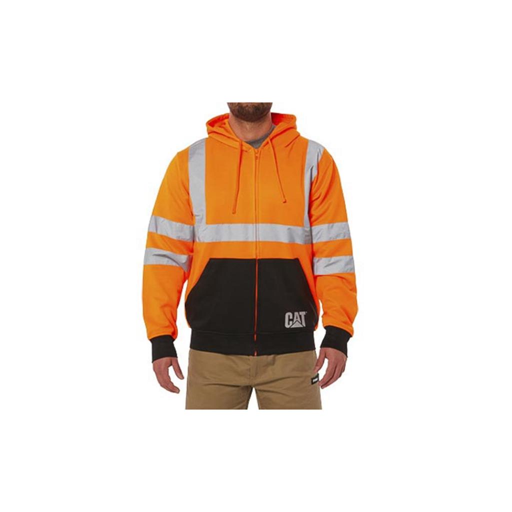 Caterpillar Hi Vis Full Zip Pulóverek Férfi Narancssárga | 3974-RWIPY