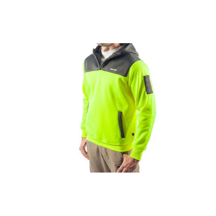 Caterpillar Hi Vis Hoodie Pulóverek Férfi Sárga Sötét | 2680-WUDGX