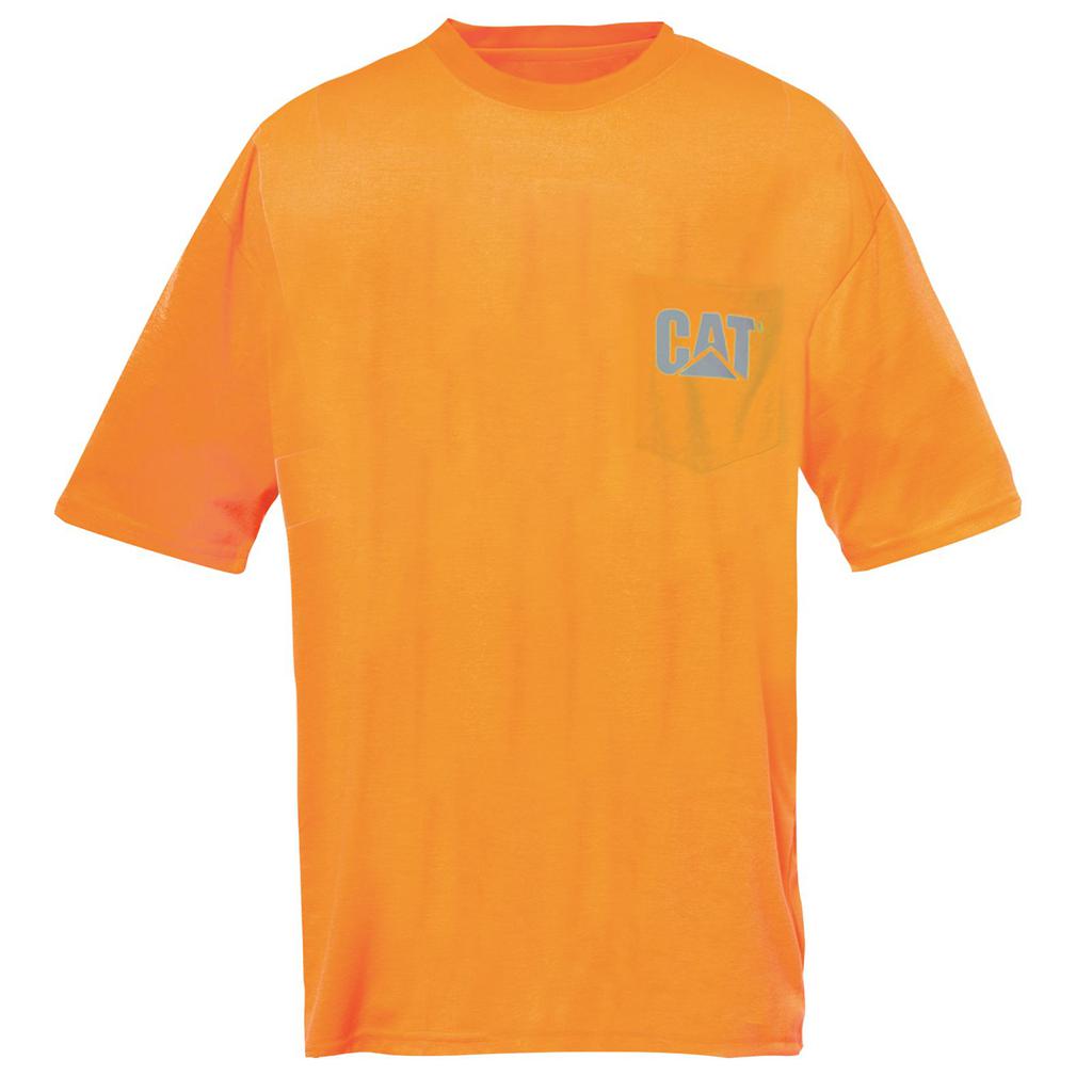 Caterpillar Hi-vis Trademark Pocket T-Shirts Férfi Narancssárga | 6401-WDBFO