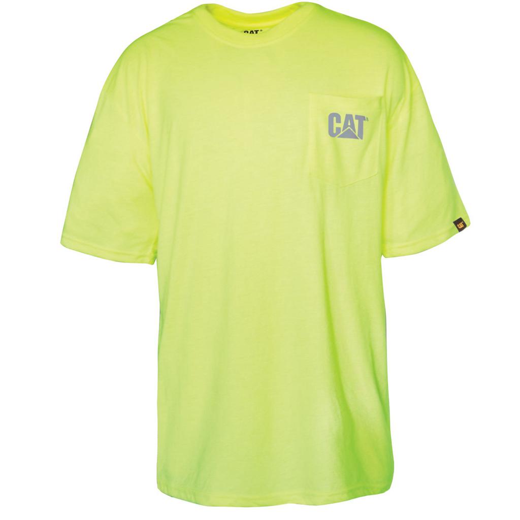 Caterpillar Hi-vis Trademark Pocket T-Shirts Férfi Sárga | 9714-ABTVP