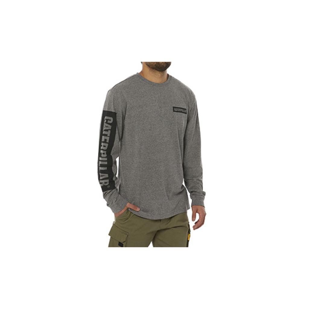 Caterpillar Icon Block Long Sleeve T-Shirts Férfi Sötétszürke | 0324-QVDNX