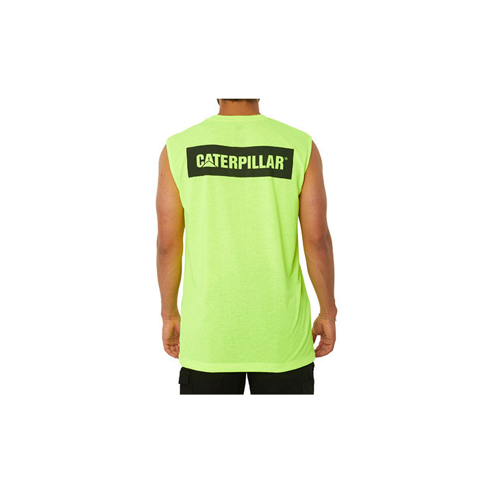 Caterpillar Icon Muscle Póló Férfi Sárga | 0216-XUYVN