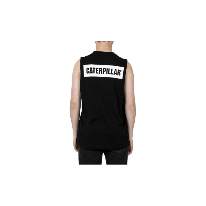 Caterpillar Icon Muscle Tank Póló Férfi Fekete | 6731-XDQAS