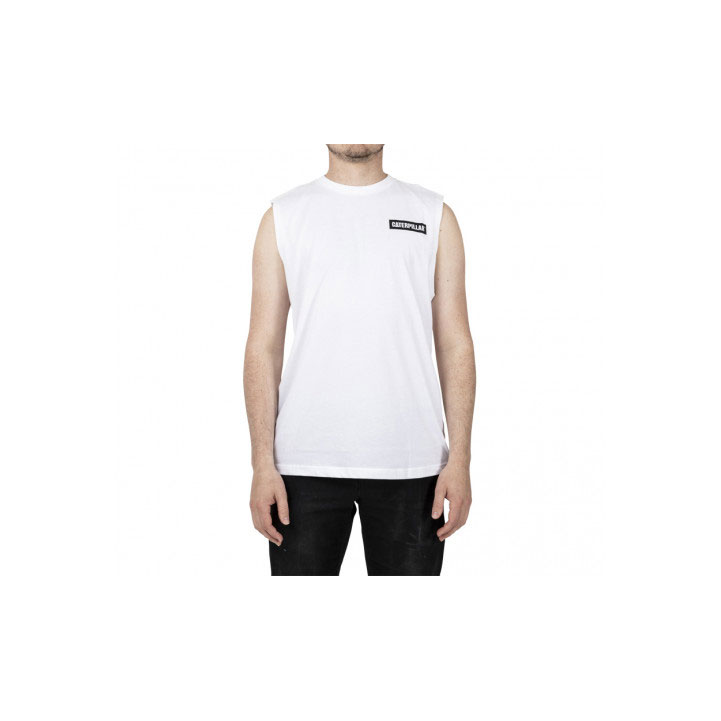 Caterpillar Icon Muscle Tank Póló Férfi Fehér | 7834-EZOTB