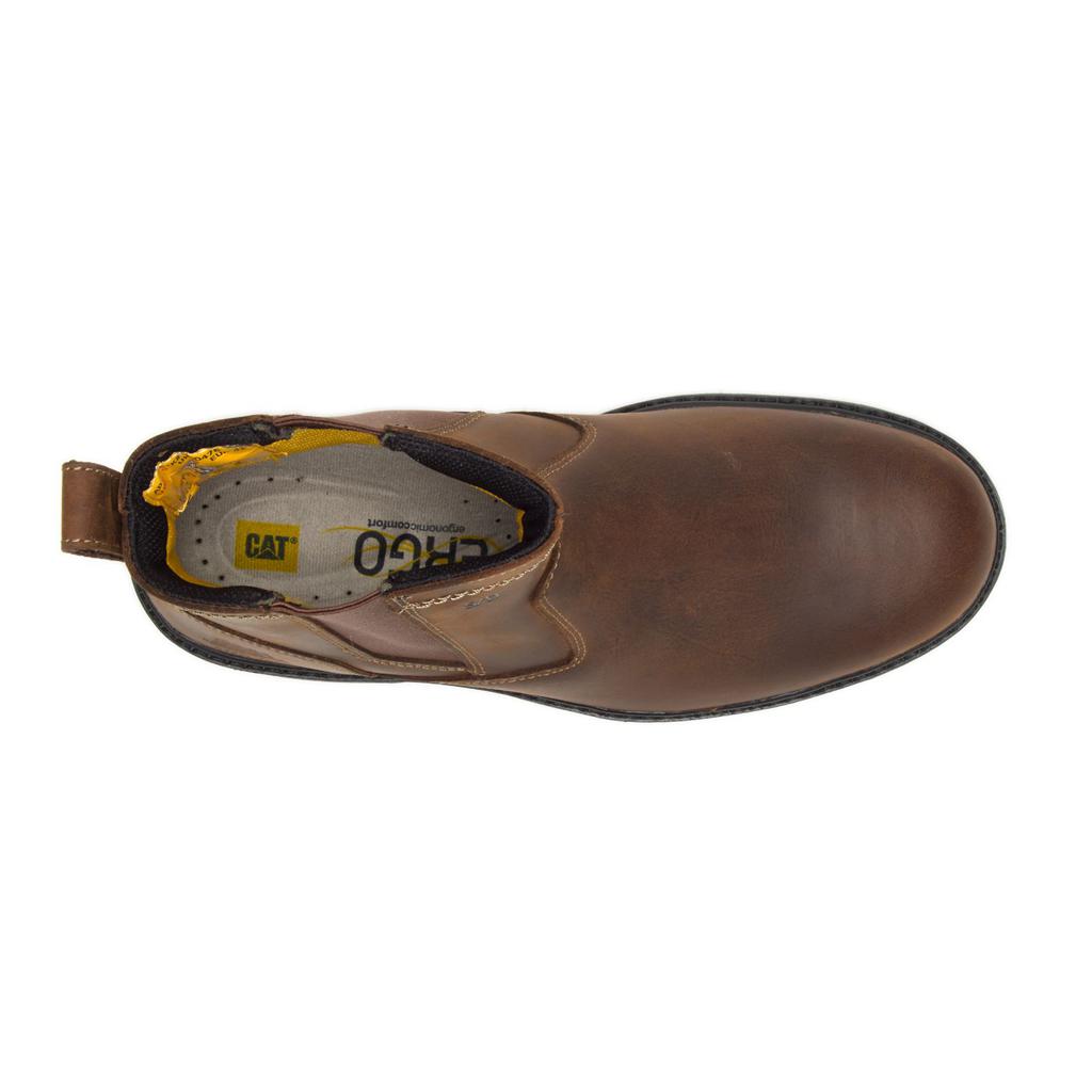 Caterpillar Inherit Pull On Steel Toe Acél Orrú Csizma Férfi Barna | 9705-SBDYJ