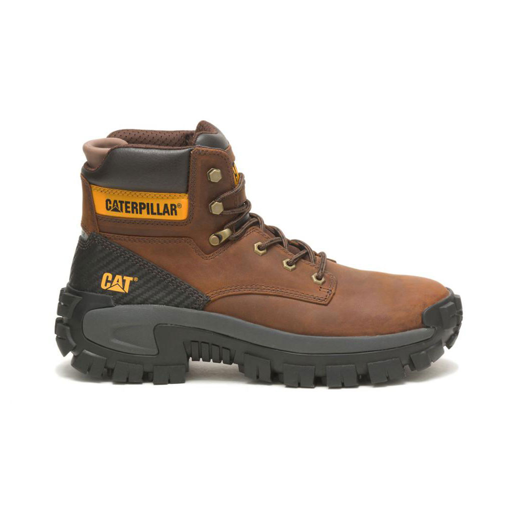 Caterpillar Invader Hi Steel Toe Munkabakancs Férfi Sötétbarna | 1823-IHZYJ