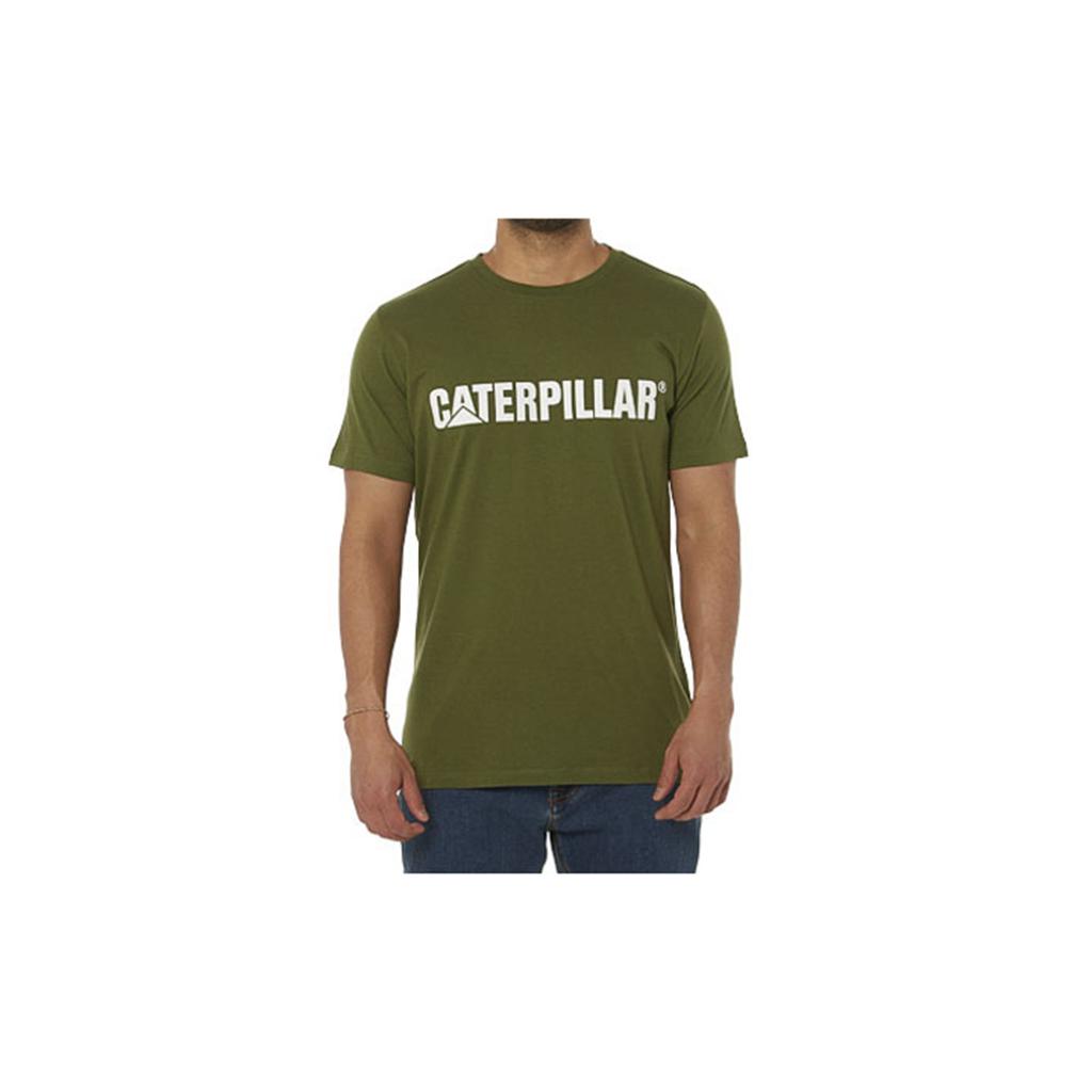 Caterpillar Logo T-Shirts Férfi Fehér | 4613-BLRPZ