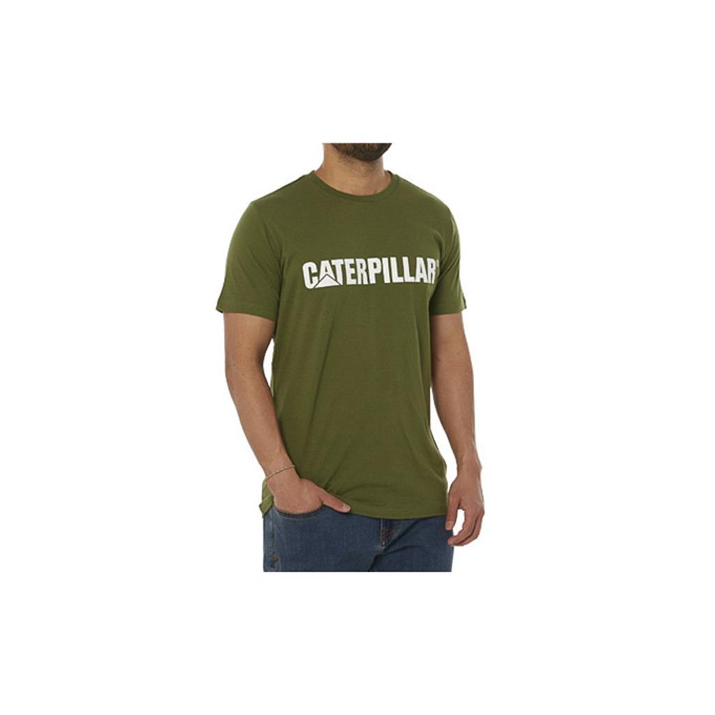 Caterpillar Logo T-Shirts Férfi Fehér | 4613-BLRPZ