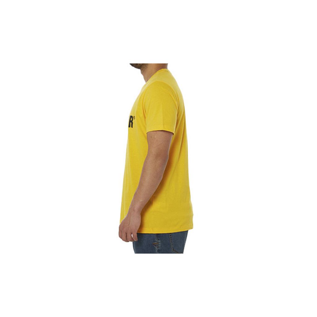 Caterpillar Logo T-Shirts Férfi Sárga | 4571-VOPIW